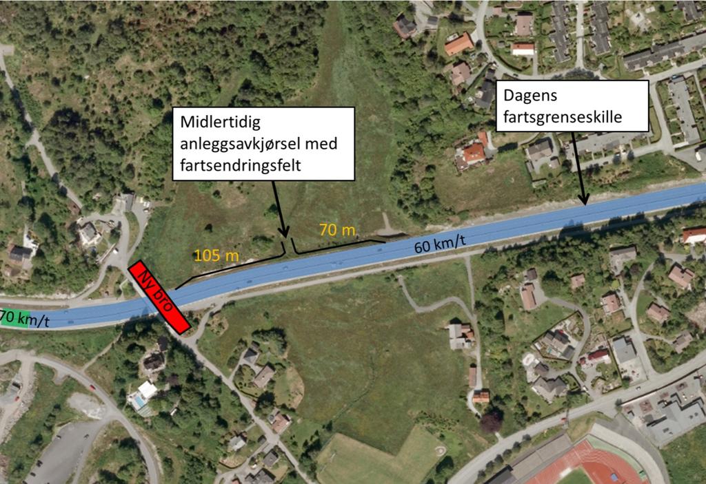 GS-vegen ligger på motsatt side av vegen på dette strekket, så det vil ikke være konflikter med sykkeltrafikken.