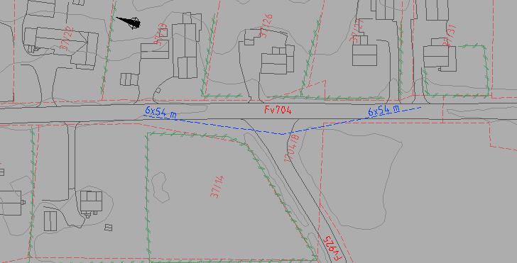 Figur 4 Siktkrav i forkjørsregulerte kryss (N100 figur E.8) Fv925 har vikeplikt for Fv704. Fv704 er primærveg, med fartsgrense 50 km/t. Fv925 er sekundærveg med ÅDT<500.