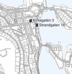 Empirebygninger kan også ha helvalmet tak. Yttervegg - kledning Strandgt. 18 har liggende staffpanel, som er den vanligste paneltypen på Sørlandet i perioden.