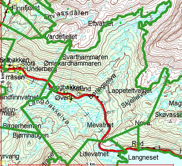 Vald nr 2 Langbakken hadde tidligere et tellende areal på 10 300