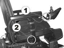5.2 Fjerne armlene ved innstigning Armstøtten festes med en låsepinne eller låseskrue, avhengig av versjonen.