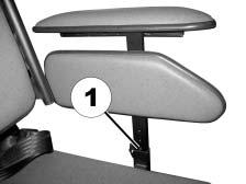 9.2 Justeringsmuligheter for den faste seteenheten 9.2.1 Regulering av armlenenes høyde Nødvendig verktøy: 1 stjerneskruejern
