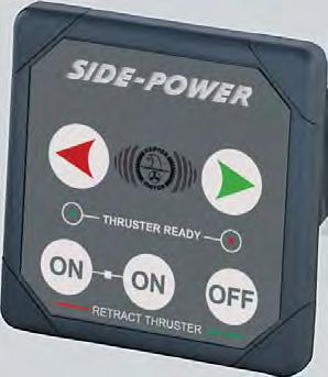 STATUS/ALARM LEDS: GRE LED flashes during deploy phase, Solid GRE LED indicates thruster deployed and ready to operate.