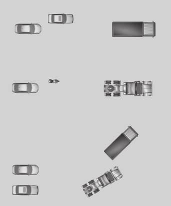 07 Førerhjelp ADVARSEL ADVARSEL Føreren må alltid være oppmerksom på trafikkforholdene og gripe inn når den adaptive cruise control'en ikke holder egnet hastighet eller avstand.