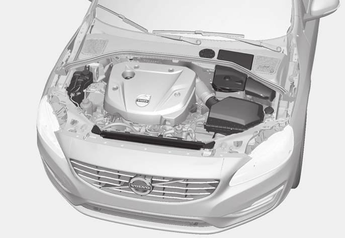 Påfylling av motorolje Ekspansjonsbeholder for kjølesystem Radiator Beholder for bremse- og clutchvæske (plassert på førersiden) Drei håndtaket ca.