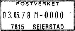 87 HLO til 31.12.93 HLO Stempel nr. 13 Type: I23N Utsendt?? 7815 JØA A Innsendt?? Registrert brukt fra 03.01.94 HLO til 05.03.99 IWR Stempel nr.