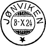 Navneendring til JØNNVIKA fra o1.10.1921. Poståpneriet JØNNVIKA ble nedlagt 30.06.