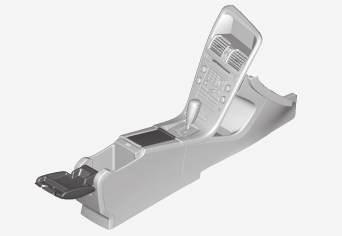 LAST OG OPPBEVARING Tunnelkonsoll Tunnelkonsollen er plassert mellom forsetene. Oppbevaringsrom (for eksempel for CD-plater) og USB */AUX-inngang under armlenet.