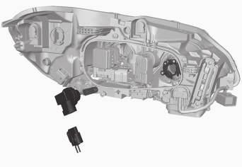 VEDLIKEHOLD OG SERVICE Lys, spesifikasjoner (s. 348) Bytte pære - ekstra fjernlys Den ekstra fjernlyspæren er plassert bak lokket til frontlyset. NB! Gjelder biler med xenon-frontlys*.