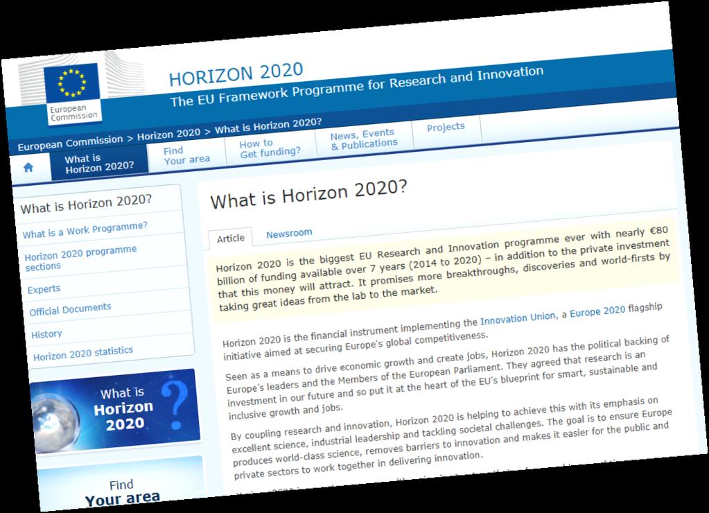 Søkemuligheter i Horizont2020? Arbeidsprogrammene for perioden 2018-2020 skal legges ut i løpet av november.