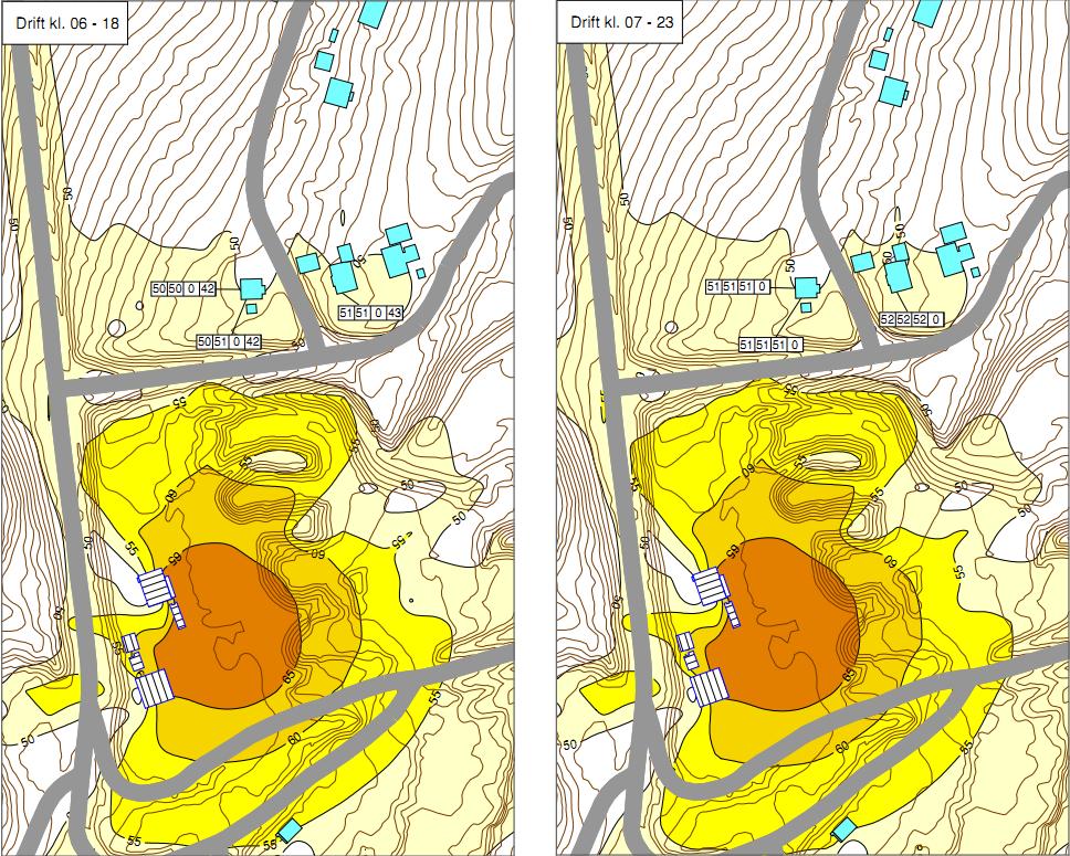 STØYBEREGNINGER 9 (11) Figur 2 - Måleresultater, støy fra Sandbumoen inkl. transport til/fra industriområdet. 4.1 Kommentarer til beregningsresultater Nåværende drift stopper kl. 18, dvs.