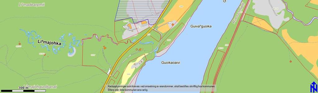 Kartutsnitt som viser planområdets lokalisering i Tana Kommune.