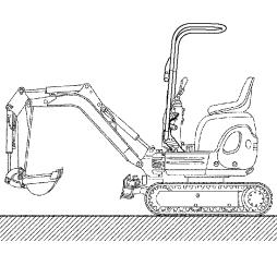 Drift Gravemaskinen må ikke drives med smal sporvidde (750 mm), da dette fører til fare for tipping.