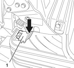 Drift Klapp tilleggskretspedalen (1) bakover. Når du skal bruke det påmonterte utstyret, må du tråkke ned tilleggskretspedalen (bilde/ ).