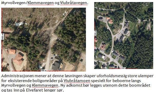 4.1.2 Ny adkomstveg via Myrvollvegen og Elvefaret Det er i dag ikke gjennomkjøring fra Myrvollvegen til Viubråtavegen.