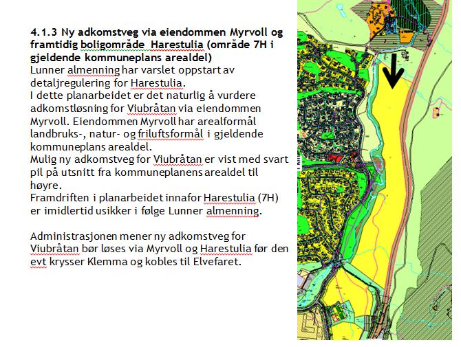 Det betyr at planarbeidet bør koordineres med Lunner almennings planer for detaljregulering av Harestulia.