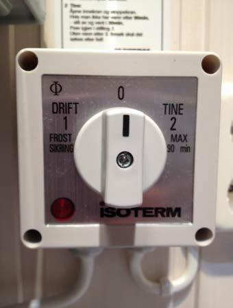 Denne varmekabelen er ikke termostatstyrt, og vil derfor normalt ikke bli slått på (bryterstilling: Drift 1 frostsikring) før det blir temperatur ned mot eller under 0/null grader Celsius.