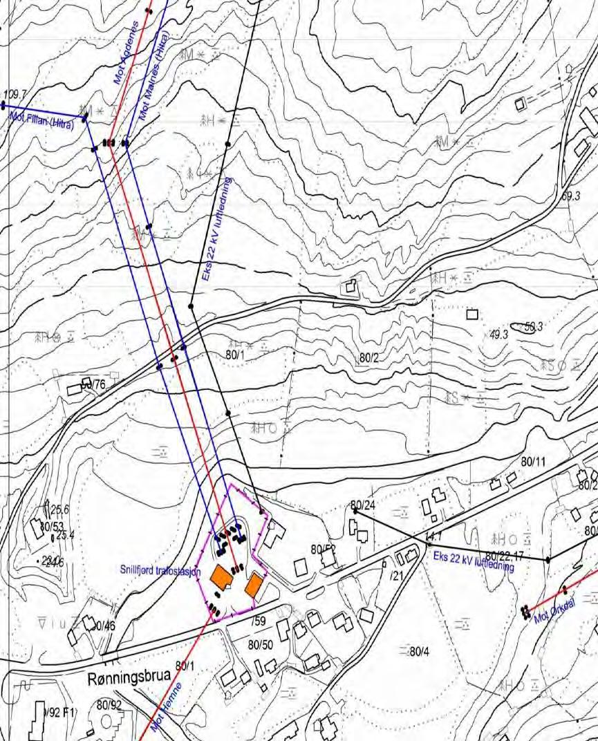 3.3.4 Krokstadøra transformatorstasjon Utvidelsen av stasjonen er bare aktuell ved en redusert utbygging (<110 MW) på Remmafjellet eller Svarthammaren/Pållifjellet/Engvikfjellet, alternativ som trinn