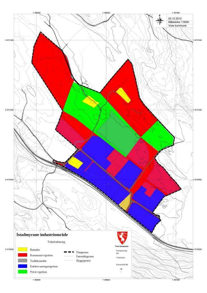 Side 3 Istadmyrane er i gjeldande og foreslått kommuneplan vist som næringsområde. Kartutsnittet over t.v. viser forslag til ny kommuneplan 4.2.