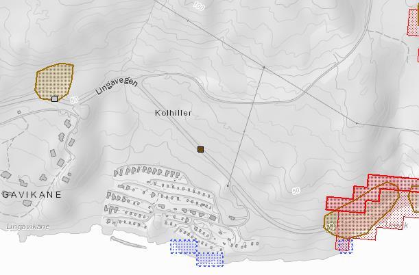 Skredatlas NVE: Fig. 10: Faresone skred og flaum. Det ligg ei skredhending registrert langs fylkesvegen. Dette var eit uspesifisert lausmasseskred frå 2007.