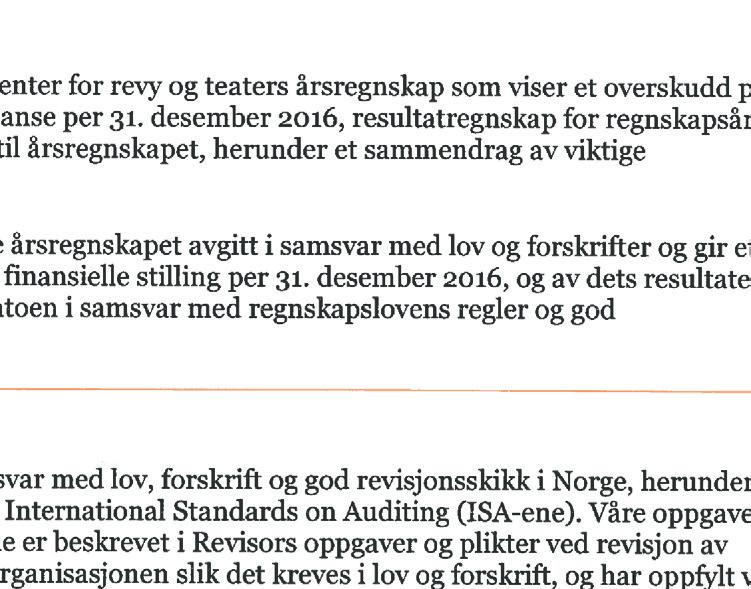 HATS ÅRSRAPPORT 2016 Utdrag fra side av Det er klipt vekk en del tekst for å få