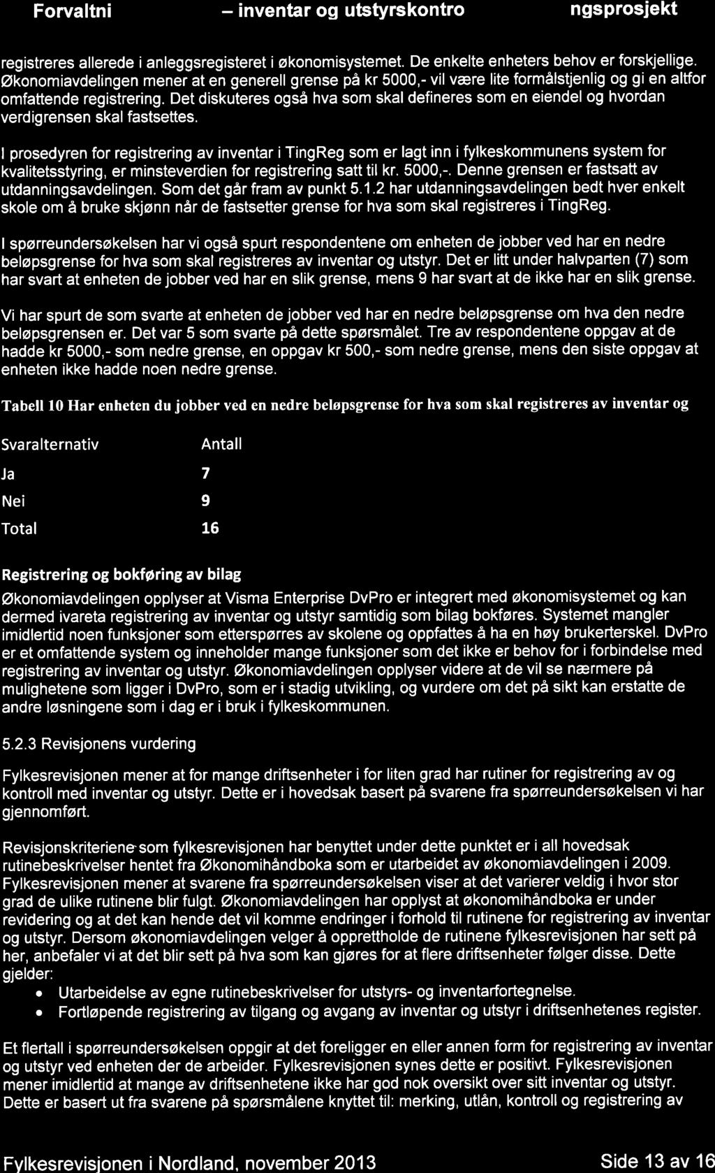 Forvltni - inventr og utstyrskontro ngsprosjekt registreres llerede i nleggsregisteret i økonomisystemet. De enkelte enheters behov er forskjellige.