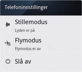 2.9 Deaktivere/aktivere telefonen I visse situasjoner må telefonen slås av, f. eks. på sykehus og under flyreiser.