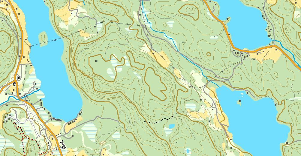 Myralykkja Skogly Eidslykkja Ospliåsen 15 Sætra 239 Håggån Eidsgrenda 299 279 Skjeggstadvatnet Skardåsen Bøveråsen 238 Moan Saga