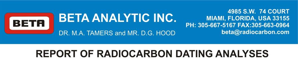 Dr. Asle Bruen Olsen Report Date: 11/27/2013 Universitetet i Bergen Material Received: 11/18/2013 Sample Data Measured 13C/12C Conventional Radiocarbon Age Ratio Radiocarbon Age(*) Beta - 365015 3590