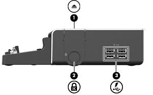 (2) Av/på-knapp og av/på-lampe Slår på strømmen til datamaskinen. Lampen er på når datamaskinen er slått på.