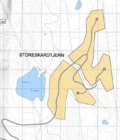 7) Gnr. 56/201 m.fl. Nesbyen Alpinsenter Storeskartjern Kartreferanse: Næringsformål Fritidsbebyggelse F15. 40 daa, F16: 43 daa, ca. 40 nye tomter.