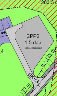 Ei heller permanent oppstilling av busser. Område SPP2 omfatter areal for bussparkering. Innenfor området skal det tilrettelegges for parkering av min. 5 busser.