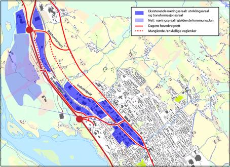 A2: Økt tilgjengelighet til næringsareal i bydel nord ikke driftsbanegård Bedre