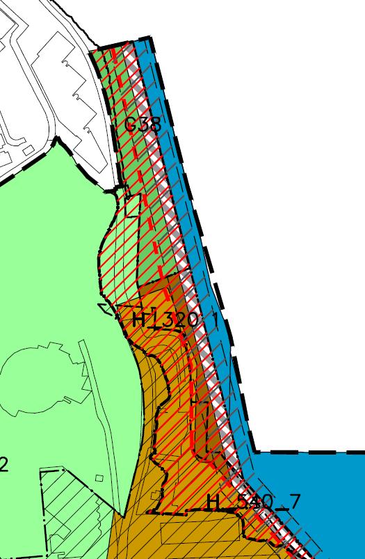 Figur 18: Ny kai utenfor Bjergsted Andre justeringer Kommunen har vurdert endringer i høringsforslagets framtidige kailinjer på Holmen, på Kjerringholmen, på Fiskepiren og på Bekhuskaien.