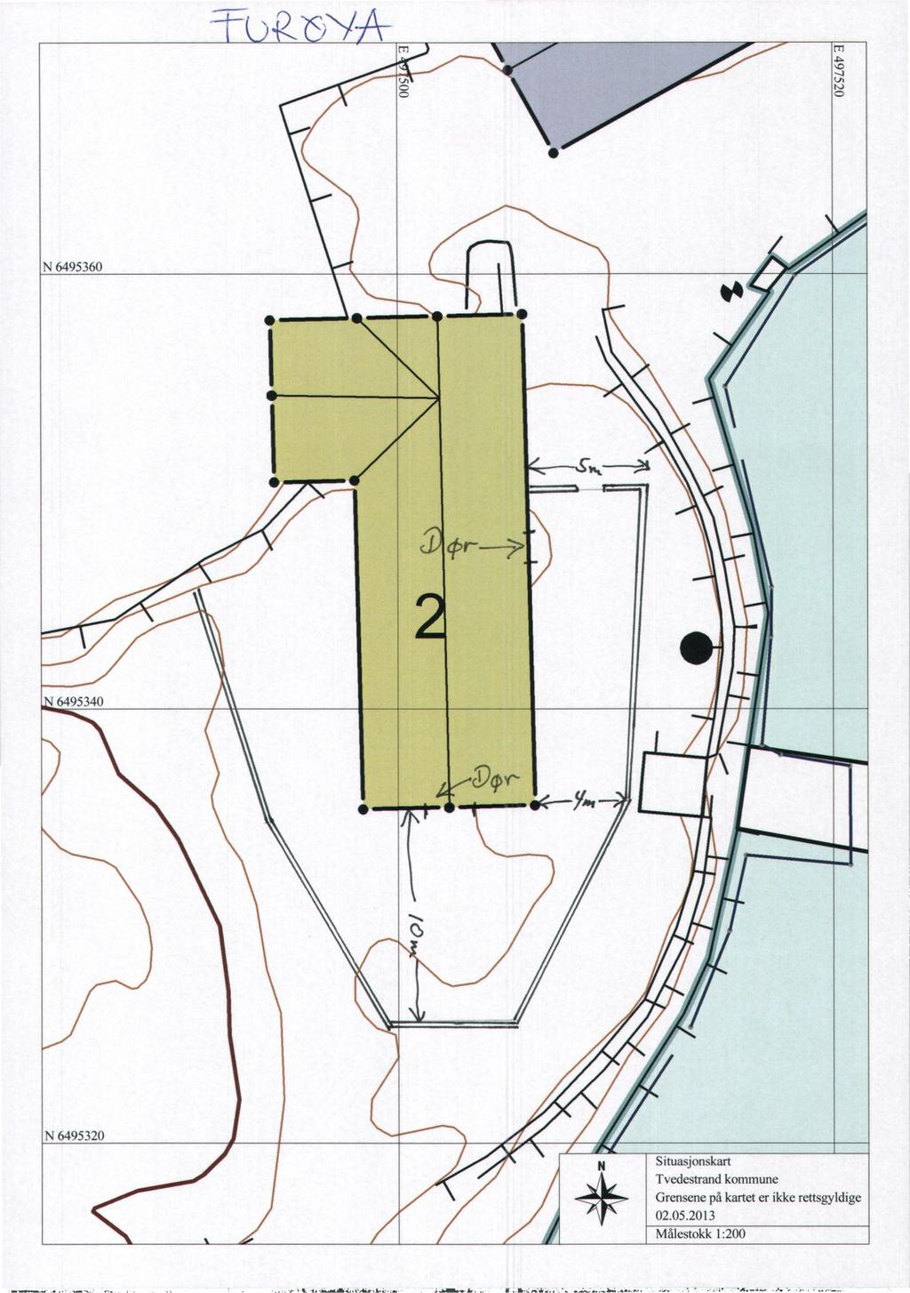 N 6495360 6495340 N 6495320 Situasjonskart Tvedestrand kommune