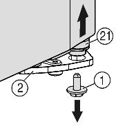 Oppstart Fig. 4 u Ta avstandsstykket Fig. 4 (22) nede til venstre ut av døren. u Drei ut låseskruen Fig. 5 (1) nede til høyre på lagerbukken. u Åpne døren.