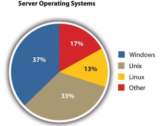 Andre operativsystemer for tjenermaskiner Linux RedHat Enterprise Mandriva Debian Ubuntu Suse (kjøpt av Novell)» Novell SUSE Linux Enterprise Server m.fl. Se www.linuxguiden.