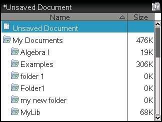 Arbeide med dokumenter på TI-Nspire grafregnere Alt arbeidet du utfører med en TI-Nspire grafregner, blir lagret i ett eller flere TI-Nspire -dokumenter.