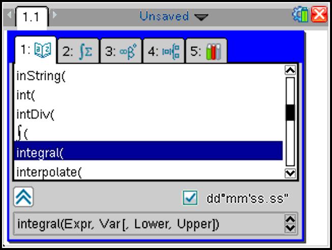 Forstå verktøyene til TI-Nspire Dette avsnittet gir en oversikt over verktøyene som brukes når man jobber med TI-Nspire dokumenter på en grafregner, inkludert variable, katalog, symboler og