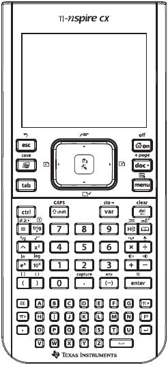 Taster på TI-Nspire- CX grafregneren Bruk TI-Nspire -pekeplaten på samme måte som du bruker pekeplaten på en bærbar PC.