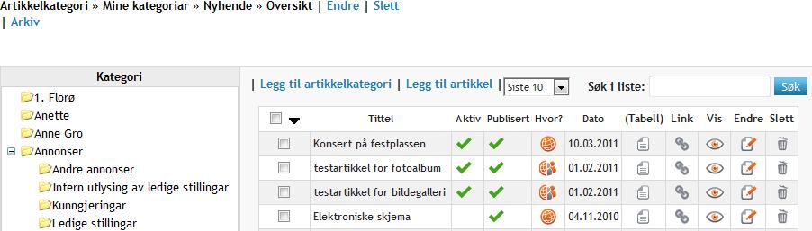 3 REDIGERING 3.1 Artikkel Å lage en artikkel i InfoLink er meget enkelt. Artiklene bruker forhåndsdefinerte maler for presentasjon av tekst, bilder og linker.