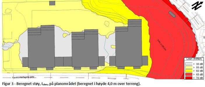 Det er i dag holdeplasser i Håkon Magnussons gate, Lade allé og i Haakon VII s gate. Metrobusslinje S1 planlegges i gangavstand til planområdet. Støyforhold, jf. støyrapport sist revidert 14.