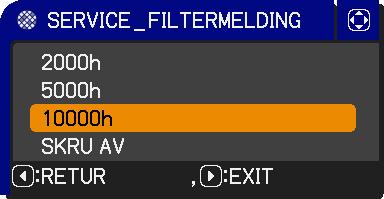 HØY ó NORMAL AUTOJUSTER Bruk / knappene til å velge en av modusene. Når SKRU AV er valgt, blir den automatiske justeringensegenskapen deaktivert.