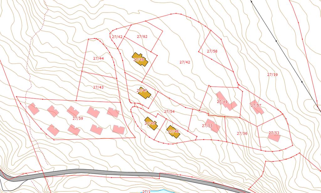 (BF5-8 og BF5-9), dels vises de inndelt i større delområder for utbygging av tunløsninger med flere mindre hytter, i prinsippet som i gjeldende plan (BF5-1, 2, 3, 4, 7, 20).