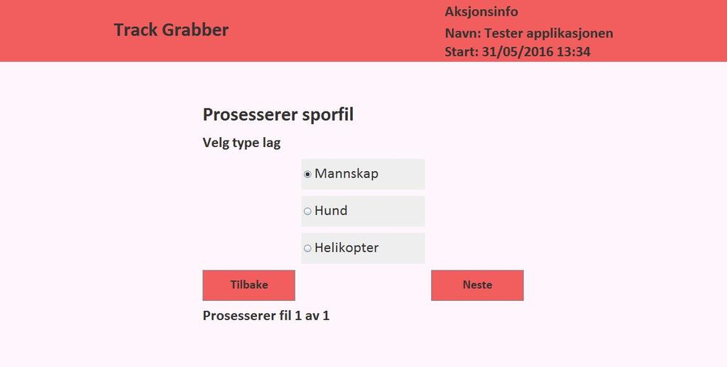 Lagtype Det første du må oppgi er type lag. Valgmulighetene her varierer avhengig hvilke lagtyper aksjonsleder har satt opp på forhånd. Trykk på aktuell lagtype.