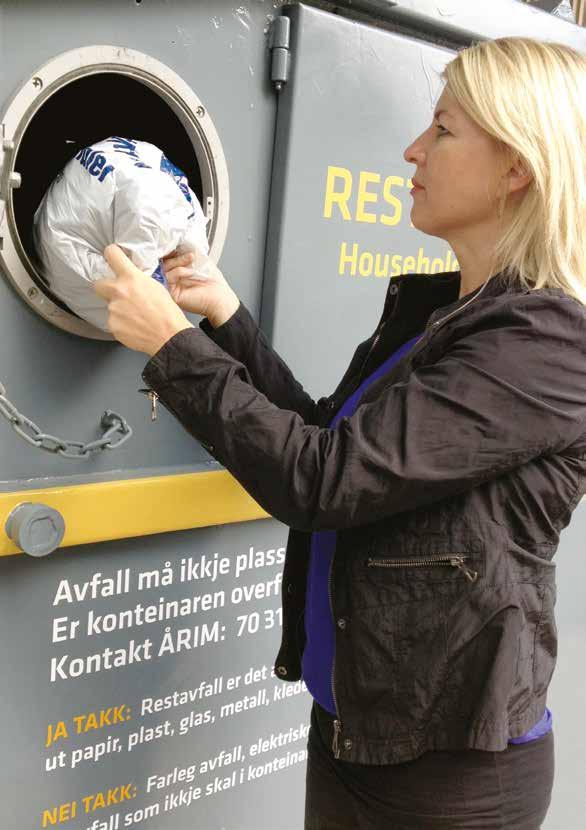 Hugs å sortere avfallet når du er på hytta ÅRI har sett ut konteinarar der du kan levere restavfall, papir og glas- og metallemballasje. Du finn plassering i kart på innsida av brosjyra.