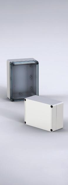 ABS-serien Liten boks SABP IP 66, 67 IK 06/07 ABS boks, halogen-fri egnet for innendørs bruk. Lav motstand mot UV-stråling. ABS. Tetning: Pakning i polyuretan integrert i boksdekselet.