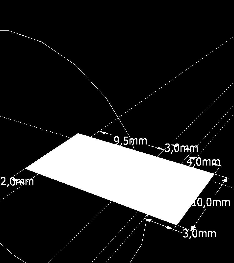 Lag et rektangel med dim. 10 x 18,5 mm. Bruk målebåndverkt.