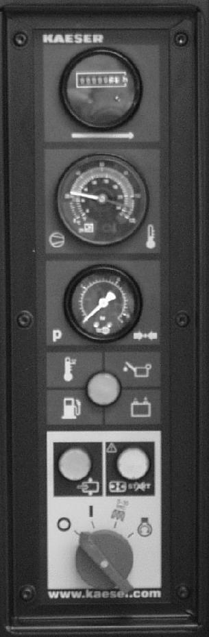 Signallampe Mottrykk 8.2 Start og stopp av kompressoranlegget 8.2.1 Start Åpne høyre dør.