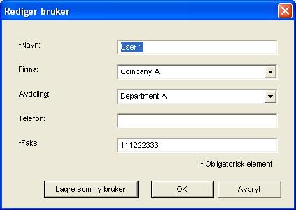 Bruke faksfunksjonen fra en datamaskin (LAN-faks) 1. Åpne adresseboken for LAN-faks, velg destinasjonen du vil endre fra [Brukerliste:], og klikk på [Rediger]. 2.